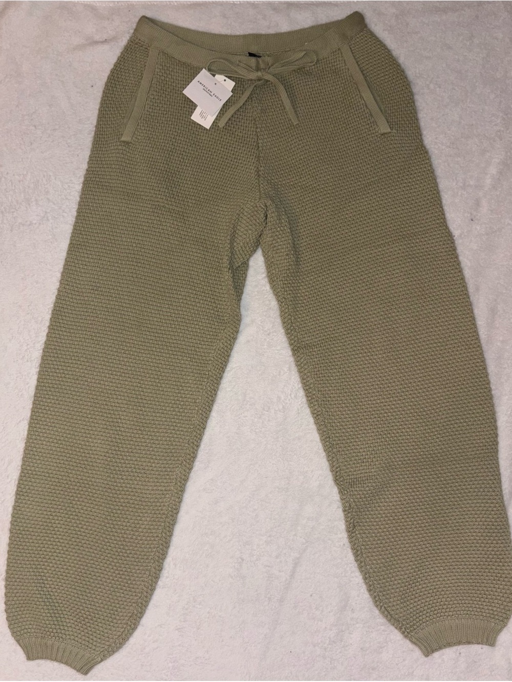 American Eagle Outfitters Olive Waffle Knit Joggers